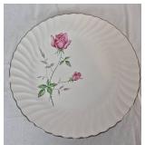 Scio Pottery Dorset China Set with Pink Roses and Platinum Edge - 12 Place Setting