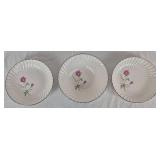Scio Pottery Dorset China Set with Pink Roses and Platinum Edge - 12 Place Setting