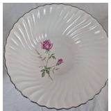 Scio Pottery Dorset China Set with Pink Roses and Platinum Edge - 12 Place Setting