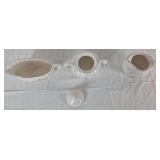 Scio Pottery Dorset China Set with Pink Roses and Platinum Edge - 12 Place Setting