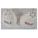 Scio Pottery Dorset China Set with Pink Roses and Platinum Edge - 12 Place Setting