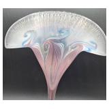 Vandermark Signed Handblown Art Glass Fan Vase 1504A