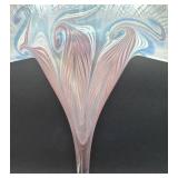 Vandermark Signed Handblown Art Glass Fan Vase 1504A