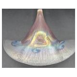 Vandermark Signed Handblown Art Glass Fan Vase 1504A
