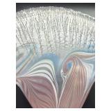 Vandermark Signed Handblown Art Glass Fan Vase 1504A
