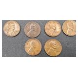 Collection of United States Coins and Currency - 6 US Lincoln Wheat Cents, 1953 Red Seal $2 Bill, 3 Susan B Anthony Dollars, 1968 Kennedy Half Dollar and 1972 Eisenhower Dollar