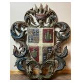 Vintage Heraldic Coat of Arms Wall Sculpture  by Burwood Products Co. 1960