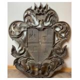Vintage Heraldic Coat of Arms Wall Sculpture  by Burwood Products Co. 1960