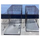 Two Dog Kennels - Metal Wire with Plastic Base Tray