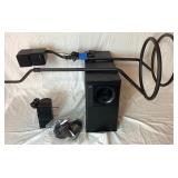 Set of Bose Redline Double Cube Surround Sound Swivel Speakers - Wiren on Black Metal Floor Stands with Bose Sub-Woofer
