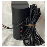 Set of Bose Redline Double Cube Surround Sound Swivel Speakers - Wiren on Black Metal Floor Stands with Bose Sub-Woofer