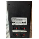 Set of Bose Redline Double Cube Surround Sound Swivel Speakers - Wiren on Black Metal Floor Stands with Bose Sub-Woofer