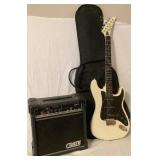 Aria Pro II FS Series Elecric Guitar with Fender Guitar Case & Crate G10XL Amplifier