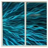 5 Panel Blue 3D Metal Art Handcrafted Aluminum