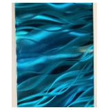 Blue Cosmic Energy Metal Wall Art Handcrafted Aluminum - 5 Panels