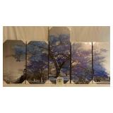 NEW Kreative Arts 5 Panel Blue Tree of Life Canvas Artwork