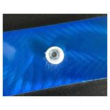 Jon Allen Vibrant Blue Metal Multi- Panel Aluminum Artpiece plus 2 "Blue Knight" Aluminum Ribbon Panels