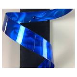 Jon Allen Vibrant Blue Metal Multi- Panel Aluminum Artpiece plus 2 "Blue Knight" Aluminum Ribbon Panels