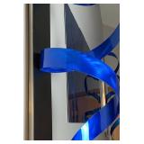 Jon Allen Vibrant Blue Metal Multi- Panel Aluminum Artpiece plus 2 "Blue Knight" Aluminum Ribbon Panels