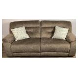 Brown Micro Suede Dual Reclining Sofa
