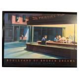 Nighthawks Boulevard of Broken Dreams Print with James Dean, Elvis Presley, Marilyn Monroe, Humprey Bogart by Helnwein