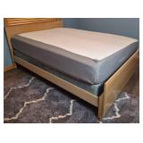MCM 6 Drawer Blonde Wood Dresser with Beveled Mirror and Matching Full Size Headboard and Nectar Full Mattress
