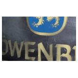 Vintage Lowenbrau Dark Special Bar Mirror and 1992 St Pauli Girl Tin Embossed Beer Sign