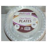 Lot of 18 - Plastimade - Clear Plastic 7" Plates 40 Count