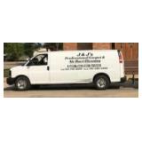 2009 1-ton van, 4.8 Hydro master machine, hoses, freshwater tank