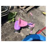 Radio Flyer Pink and Purple Tricycle, Little Tikes Mini Trampoline with Handle Bar and Spider-Man Snow Sled