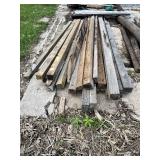 Lot of Weathered Dimensional Lumber and Timber Posts Including 4x4 and Larger Sections Approximately 8 in Length