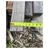 Lot of Weathered Dimensional Lumber and Timber Posts Including 4x4 and Larger Sections Approximately 8 in Length