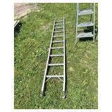 Lot of Ladders Including 10-Foot Extension Ladder Section and a Step Ladder