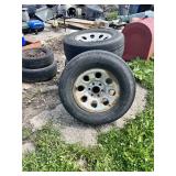 Lot of 4 Michelin LT265/70R17 Tires on White Steel Wheels