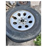 Lot of 4 Michelin LT265/70R17 Tires on White Steel Wheels