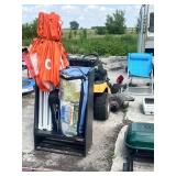Gladiator Storage Rack with Gatorade Shade Tent and 14x12 Tent