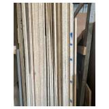 Lot of Assorted Sheet Goods and Lumber Including MDF, Particle Board, Plywood, Melamine and Solid Wood Panels (within the red outline)