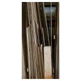 Lot of Assorted Lumber and Wood Materials Including Plywood Sheets, Trim Boards, MDF, Pegboard, OSB and Dimensional Lumber