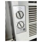 GE Window Air Conditioner Unit approximately 16 inches wide by 13 inches tall with manual rotary Temp and Mode controls - Works