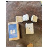 GE 6-Outlet Wall Tap Surge Protector and Lot of 3 Multi-Outlet Wall Adapter Tap Expanders with MivaLife Wi-Fi Smart Plug Add-On Kit Box