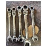 GearWrench Flex Head Ratcheting Combination Wrench Set 3/8, 7/16, 1/2, 5/8 and 1/2 SAE