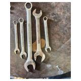 Craftsman Combination Wrenches Including 1 Inch, 15/16 Inch, 5/8 Inch, 1/2 Inch and 14MM Wrenches