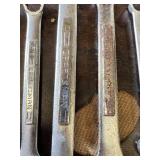 Craftsman Combination Wrenches Including 1 Inch, 15/16 Inch, 5/8 Inch, 1/2 Inch and 14MM Wrenches