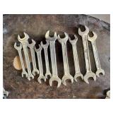 Gedore and Mixed Brand Open End Wrenchs Including Sizes 7mm through 19mm