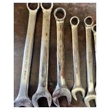 Lot of Combination Wrenches Including Easco 18mm, Allen 13mm USA, Durabuilt 10, Thorsen 10mm, Pittsburgh 7mm, and Various Metric Sizes from 7mm to 19mm