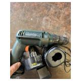 Black and Decker PS310 8.4V Cordless Drill with 9.6V Battery Pack and Charger - Works