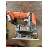 Black and Decker Power Tool Lot including 12V Cordless Drill, Jigsaw Body, Battery-Powered Screwdriver and AA Battery Holder - Unteseted