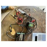 Masterforce 410W Power Converter and Deltran Battery Tender Junior Automatic Battery Charger with Accessories in Storage Bin