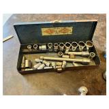 Klutch Metric Hex Bit Sockets, S-K Lectrolite Vintage Socket Set with Metal Case
