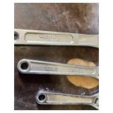 Lot of 4 Adjustable Wrenches Including Hyper Tough 10 Inch, Forged Steel, China, and Drop Forged Models